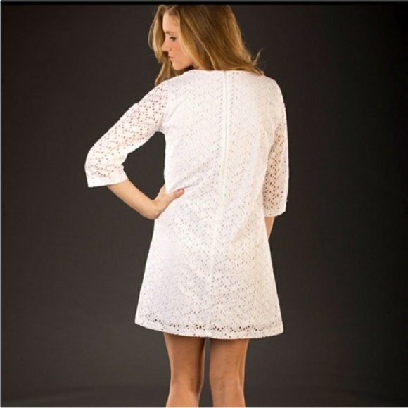 NWT TRACY NEGOSHIAN dress size XS white cotton eyelet mini - Picture 7 of 7